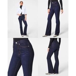 SPANX Sculpt ReDefine Flared Jeans Womens 20 Dark Indigo Denim Stretch 5-Pocket
